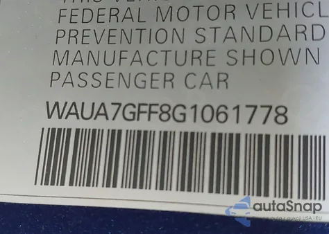 2016 Audi A3 1.8T Premium z USA, uszkodzony, nr VIN WAUA7GFF8G1061778